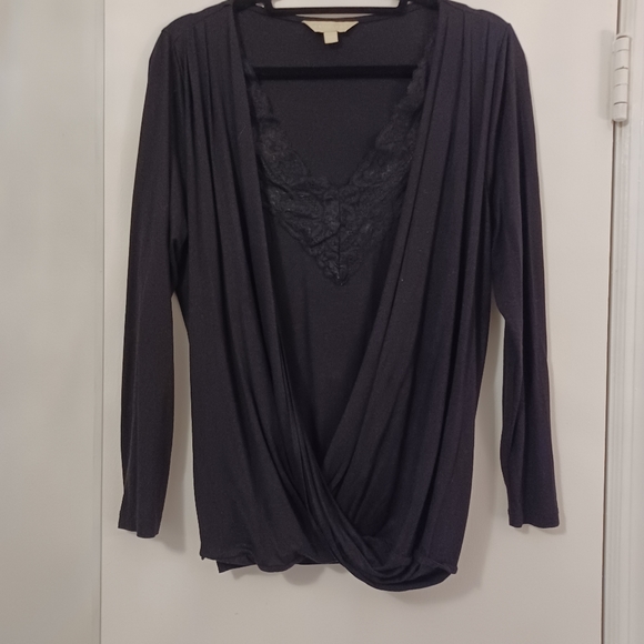 Anthology Tops - Anthology Blouse Top Lace Neckline Twisted Hem Soft Stretchy Blouse Top Size  10